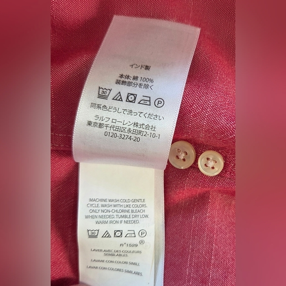 RALPH LAUREN Mens Big & Tall Button Down Oxford Shirt Size 5XB Heather Pink - Picture 8 of 12